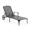 Tivoli Matte Black Cast Aluminum with Cushions 2 Piece Chaise Lounge Set