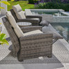 Rio Silver Oak Outdoor Wicker with Cushions 3 Piece Recliner Set + 20 in. D End Table
