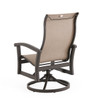 Fairmont Aged Bronze Aluminum with Pueblo Dune Sling 5 Piece Swivel Chat Set + 48 in. D Carlisle Fire Pit