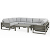 Montauk Polymer with Cushions 10 Piece Modular Sectional + 48 x 32 in. Coffee Table