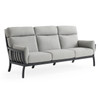 Siena Coal Aluminum with Panama Stone Grey Cushions Sofa