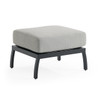 Siena Coal Aluminum with Panama Stone Grey Cushion Ottoman