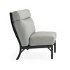 Siena Coal Aluminum with Panama Stone Grey Cushions Crescent Armless Chair