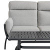 Siena Coal Aluminum with Panama Stone Grey 3 Piece Sofa Group + 46 x 26 in. Coffee Table