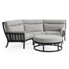 Siena Coal Aluminum with Panama Stone Grey 4 Piece Sectional with Ottoman