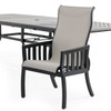 Siena Coal Aluminum with Sailing Seagull Cushions 9 Piece Dining Set + 88-126 x 44 in. Extension Table