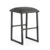 Venice Silver Oak Outdoor Wicker 5 Piece Bar Set with Backless Barstools + 54 x 27 in. Party Table