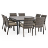 Sonoma Husk Outdoor Wicker with Cushions 9 Piece Dining Set + 59 in. Sq. Table