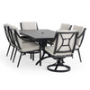 Hill Country Aged Bronze Aluminum and Cushion 7 Piece Combo Dining Set + 72 x 42 in. Table -