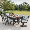 Hill Country Aged Bronze Aluminum and Cushion 7 Piece Combo Dining Set + 84 x 42 in. Table -