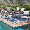 Hill Country Aged Bronze Aluminum with Cushions 7 Piece Dining Set + 84 x 42 in. Table