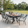 Hill Country Aged Bronze Aluminum with Cushions 7 Piece Dining Set + 84 x 42 in. Table