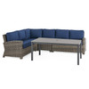 Sonoma Husk Outdoor Wicker with Cushions 5 Piece Sectional + 65 x 33 in. Lounge Height Table