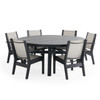 Montauk Polymer with Sling 7 Piece Dining Set + 74 in. D Table