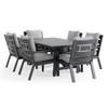 Montecito Charcoal Aluminum with Cushions 7 Piece Dining Set + 70 x 40 in. Table