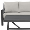 Montecito Charcoal Aluminum with Cushions 4 Piece Loveseat Group + 48 x 26 in. Coffee Table