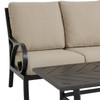 Key West Rustic Bronze Aluminum with Cushions 4 Piece Swivel Sofa Group + 48 x 26 in. Coffee Table