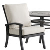 Fairmont Rustic Bronze Aluminum with Cushions 5 Piece Dining Set + 48 in. D Table