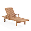 Eastchester Natural Stain Solid Teak With Cushions 3 Piece Chaise Lounge Set + 20 in. sq. Side Table