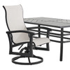 Fairmont Rustic Bronze Aluminum with Site Linen Sling 7 Piece Combo Dining Set + 70 x 40 in. Table