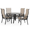 Key West Rustic Bronze Aluminum with Sling 5 Piece Dining Set + 48 in. D Table