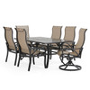 Key West Rustic Bronze Aluminum with Sling 7 Piece Combo Dining Set + 70 x 40 in. Table