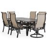 Key West Rustic Bronze Aluminum with Sling 7 Piece Combo Dining Set + 82 x 41 in. Table