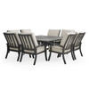 Fairmont Rustic Bronze Aluminum with Cushions 9 Piece Dining Set + 66 in. Sq. Table