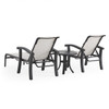 Fairmont Rustic Bronze Aluminum with Site Linen Sling 3 Piece Chaise Lounge Set + 24 in. D End Table