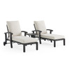 Fairmont Rustic Bronze Aluminum with Cushions 3 Piece Chaise Lounge Set + 24 in. D End Table