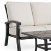 Fairmont Rustic Bronze Aluminum with Cushions 4 Piece Swivel Sofa Group + 48 x 26 in. Coffee Table