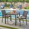 Sonoma Outdoor Wicker with Cushions 3 Piece Bistro Set + 33 in. Sq. Table