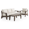 Savannah Mocha Polymer with Cushions 3 Piece Sofa Group + 48 x 32 in. Coffee Table