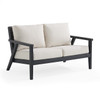 Nantucket Black Polymer and Wicker with Cushions Loveseat