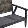 Nantucket Black Polymer and Wicker with Cushions Loveseat