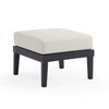 Nantucket Black Polymer and Wicker with Cushion Ottoman