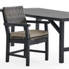 Nantucket Black Polymer and Wicker with Cushions 9 Piece Dining Set + 96 x 40 in. Dining Table