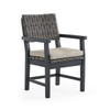 Nantucket Black Polymer and Wicker with Cushions 9 Piece Dining Set + 96 x 40 in. Dining Table