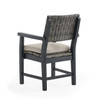Nantucket Black Polymer and Wicker with Cushions 9 Piece Dining Set + 96 x 40 in. Dining Table