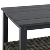Nantucket Black Polymer and Wicker with Cushions 3 Piece Swivel Sofa Group + 42 x 24 in. Coffee Table