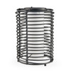 12.2 in. Round Black Slinky Solar Wicker Lamp