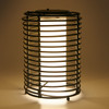 12.2 in. Round Black Slinky Solar Wicker Lamp
