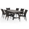 Fairmont Outdoor Wicker 7 Piece Dining Set + 84 x 42 in. Table