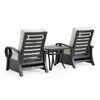 Eclipse Autumn Rust Aluminum with Pashmina Cloud Cushions 3 Piece Club Recliner Set with 27 in. Sq. Side Table