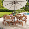 Warwick Teak with Cushions 9 Piece Dining Set + Bristol 70 in. D Table