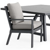 Montecito Charcoal Aluminum with Cushions 9 Piece Dining Set + 66 in. Sq. Table