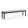 Montecito Charcoal Aluminum 70 x 16 in. Backless Bench with Cushion