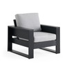 Montauk Polymer with Cushions 5 Piece Modular Loveseat Group + 48 x 32 in. Coffee Table