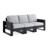Montauk Polymer with Cushions 6 Piece Modular Sofa Group + 42 in. Sq. LP Gas Fire Pit