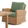 Sonoma Natural Outdoor Wicker with Cushions 4 Piece Swivel Sofa Group + 65 x 34 in. Poly Rattan Lounge Height Coffee Table